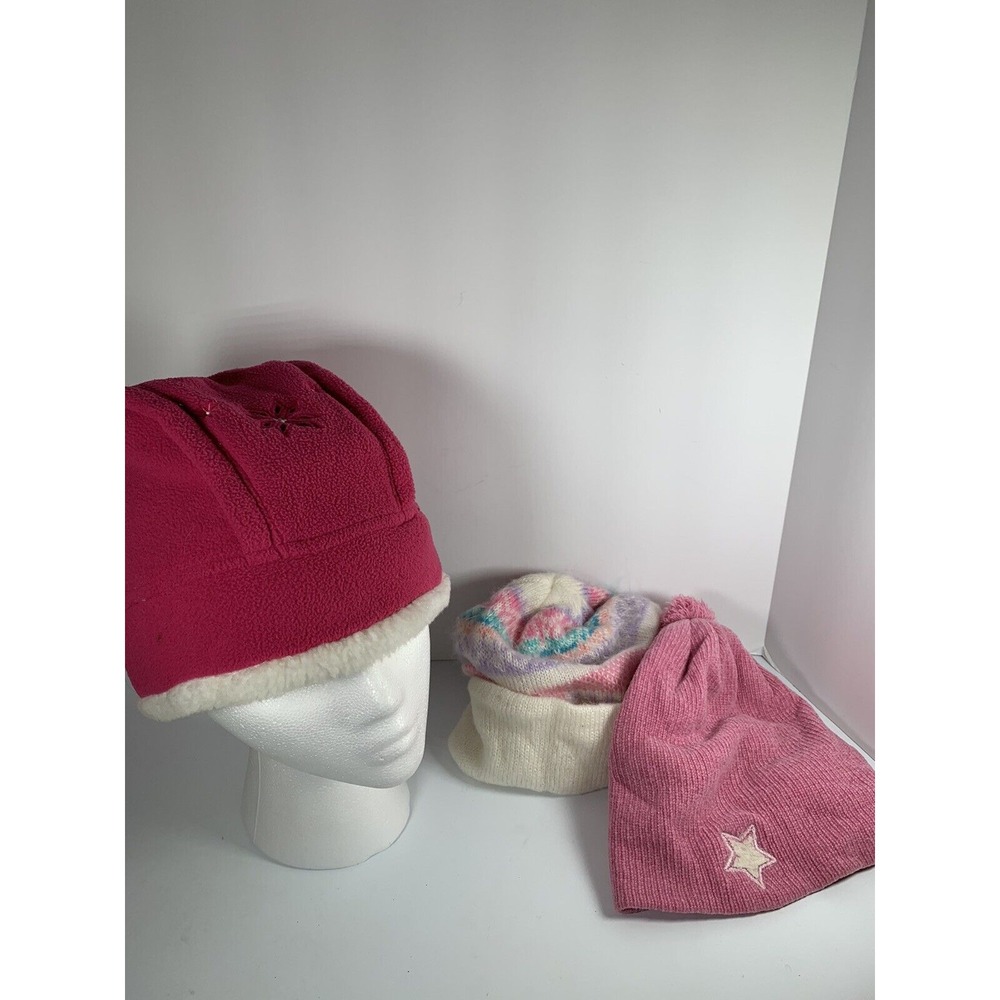Lot Of 3 Girls Winter Hats Girls Winter Warm Beanie Stocking Caps‎